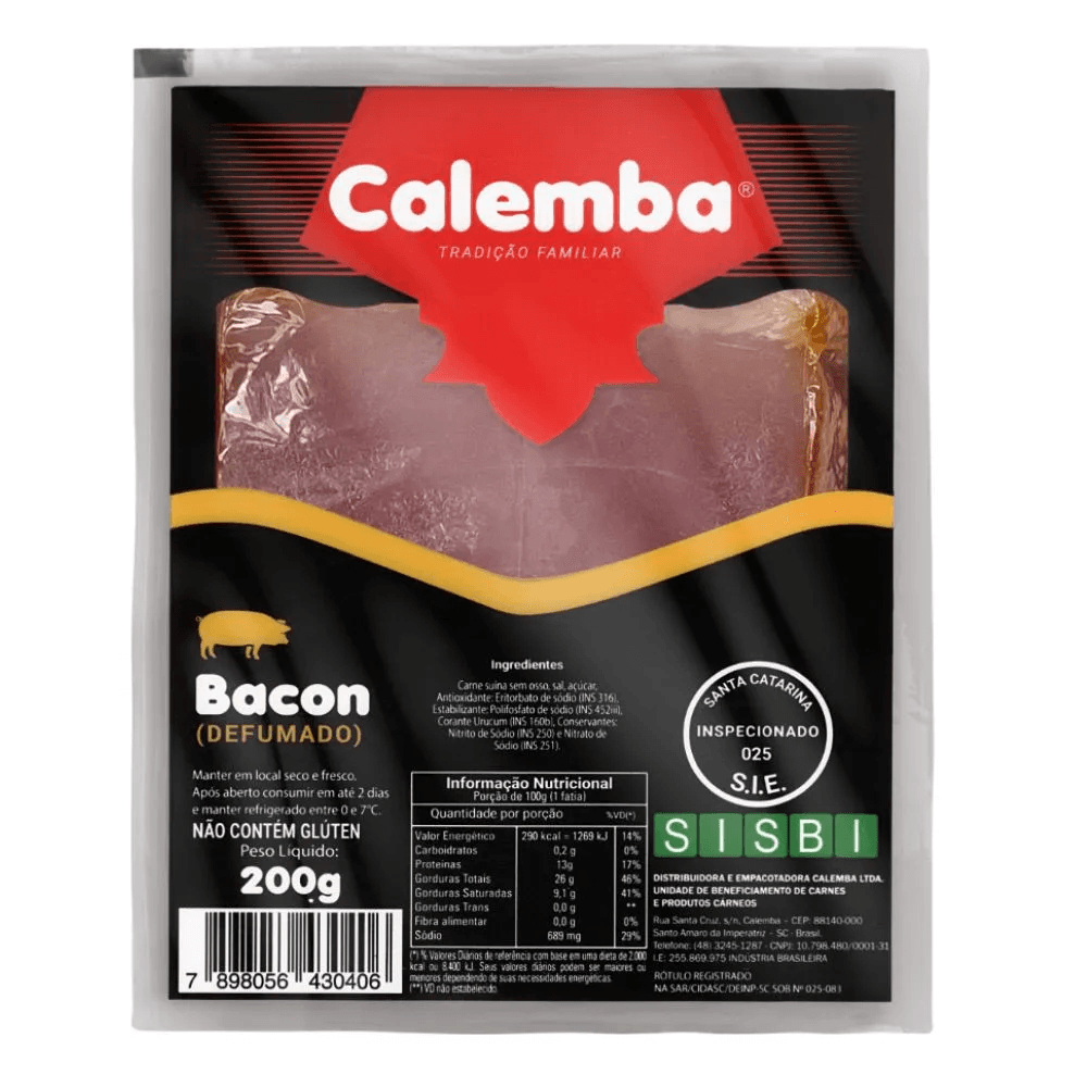 Bacon Calemba Defumado 200g